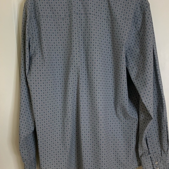 Men's Wrangler Wrancher Pearl Snap Size L Grey With Blue Diamonds - Picture 15 of 15